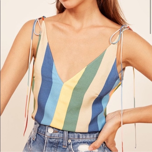 Reformation Harvie Rainbow Top - Picture 1 of 2